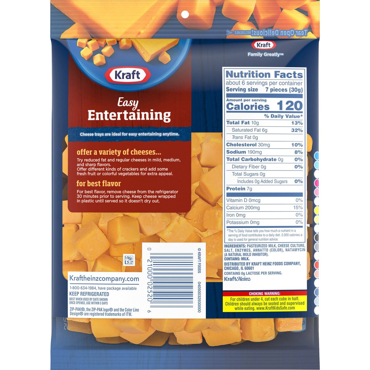 slide 5 of 8, Kraft Sharp Cheddar Cheese Cubes, 6.4 oz Bag, 6.4 oz