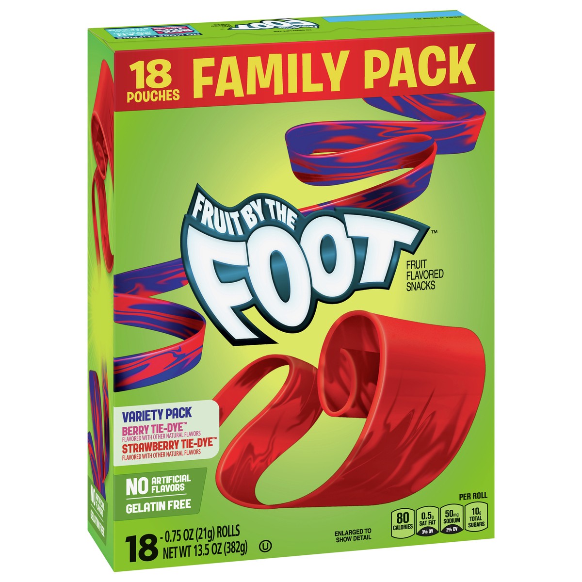 slide 6 of 9, Fruit By The Foot Fruit Flavored Snacks, Berry Tie-Dye & Strawberry Tie-Dye, Family Pack, 18 Rolls, 13.5 oz, 18 ct