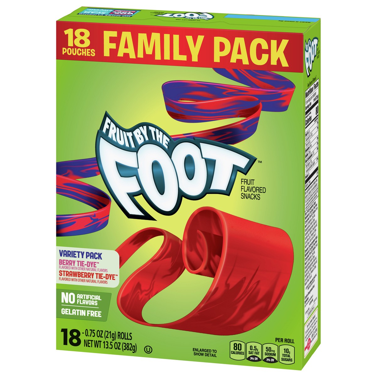 slide 4 of 9, Fruit By The Foot Fruit Flavored Snacks, Berry Tie-Dye & Strawberry Tie-Dye, Family Pack, 18 Rolls, 13.5 oz, 18 ct
