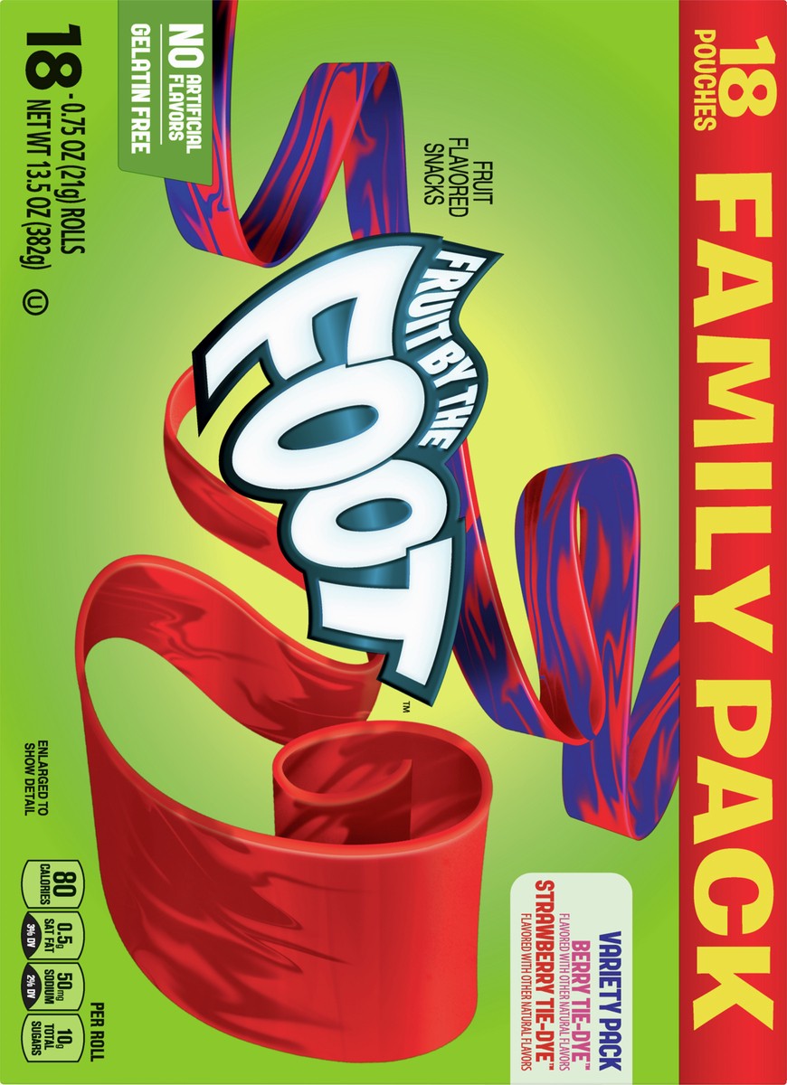 slide 2 of 9, Fruit By The Foot Fruit Flavored Snacks, Berry Tie-Dye & Strawberry Tie-Dye, Family Pack, 18 Rolls, 13.5 oz, 18 ct