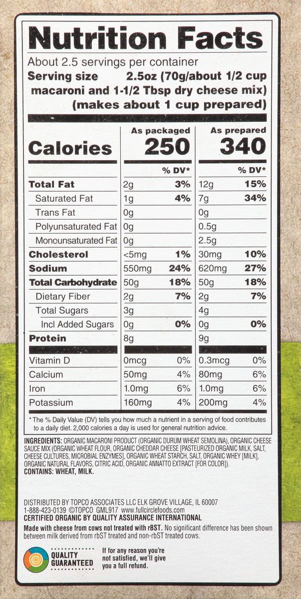 slide 14 of 14, Full Circle Market Organic Macaroni & Cheese Dinner 6 oz, 6 oz