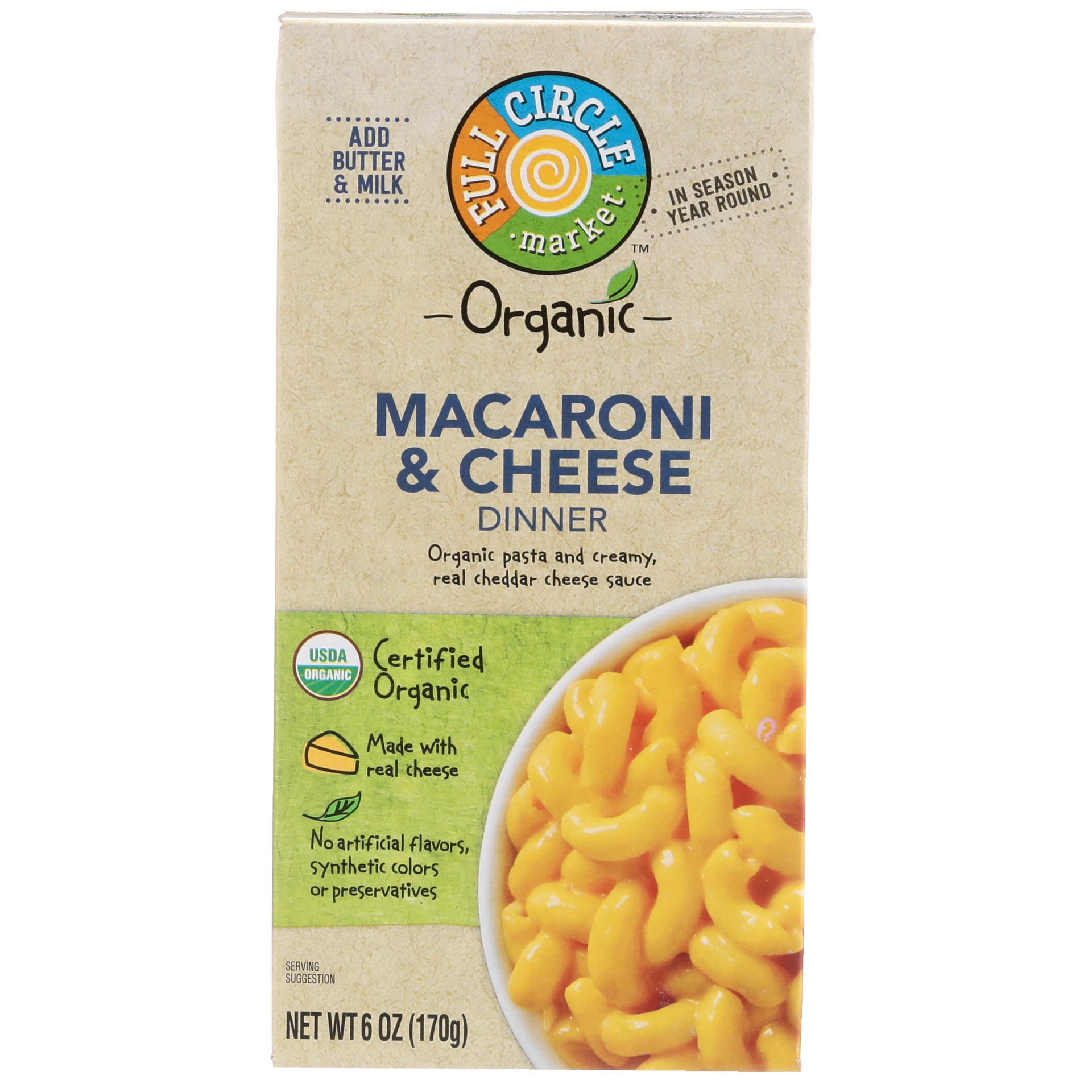 slide 1 of 1, Full Circle Market Macaroni & Cheese Dinner, 6 oz