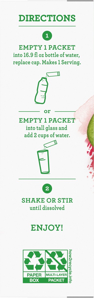 slide 5 of 9, Crystal Light Pure Strawberry Kiwi Naturally Flavored Powdered Drink Mix with No Artificial Sweeteners, 7 ct On-the-Go Packets, 7 ct