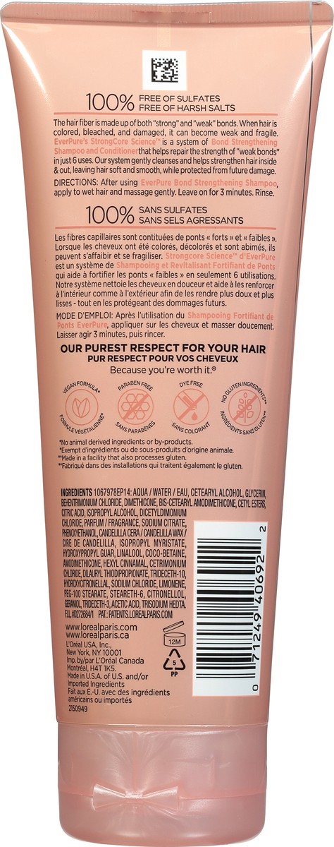 slide 2 of 9, L'Oréal Paris EverPure Sulfate Free Color Care Bond Repair Strengthening Conditioner, 6.8 fl oz