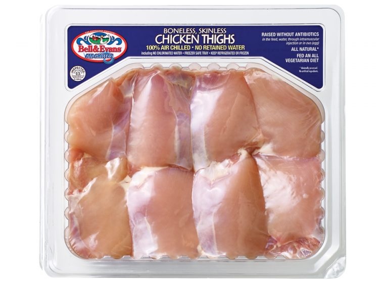 slide 1 of 1, Bell & Evans Boneless Chicken Thighs, per lb