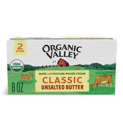 Organic Valley Classic Unsalted Butter - 2 x 0.25 lb Sticks