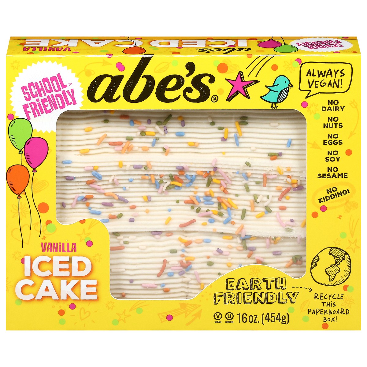 slide 3 of 4, Abe's School Friendly Vanilla Iced Cake 16 oz, 16 oz
