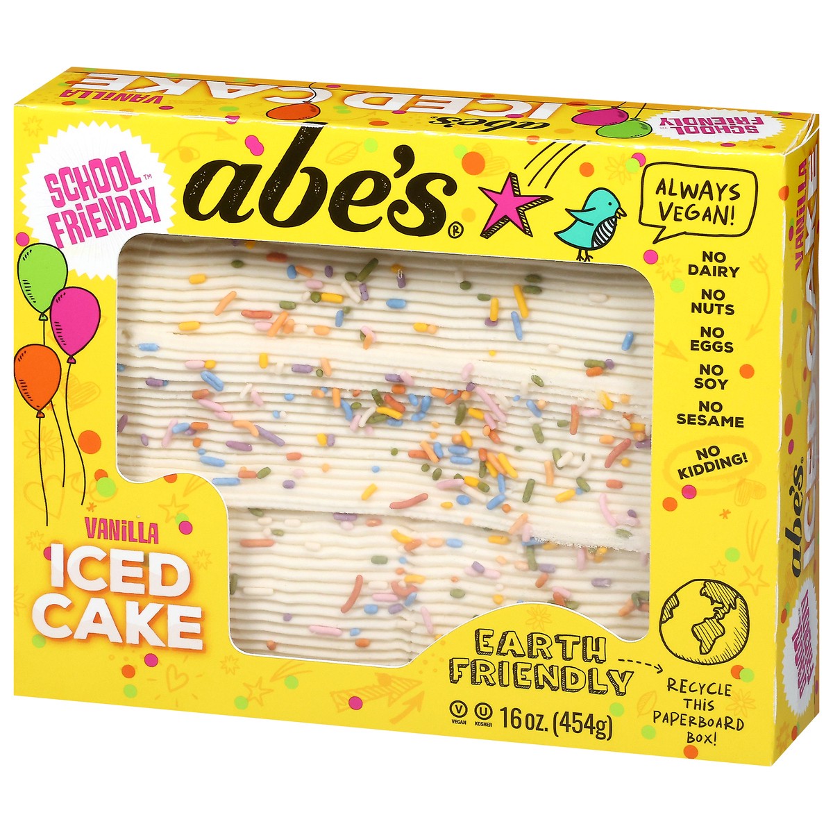 slide 2 of 4, Abe's School Friendly Vanilla Iced Cake 16 oz, 16 oz