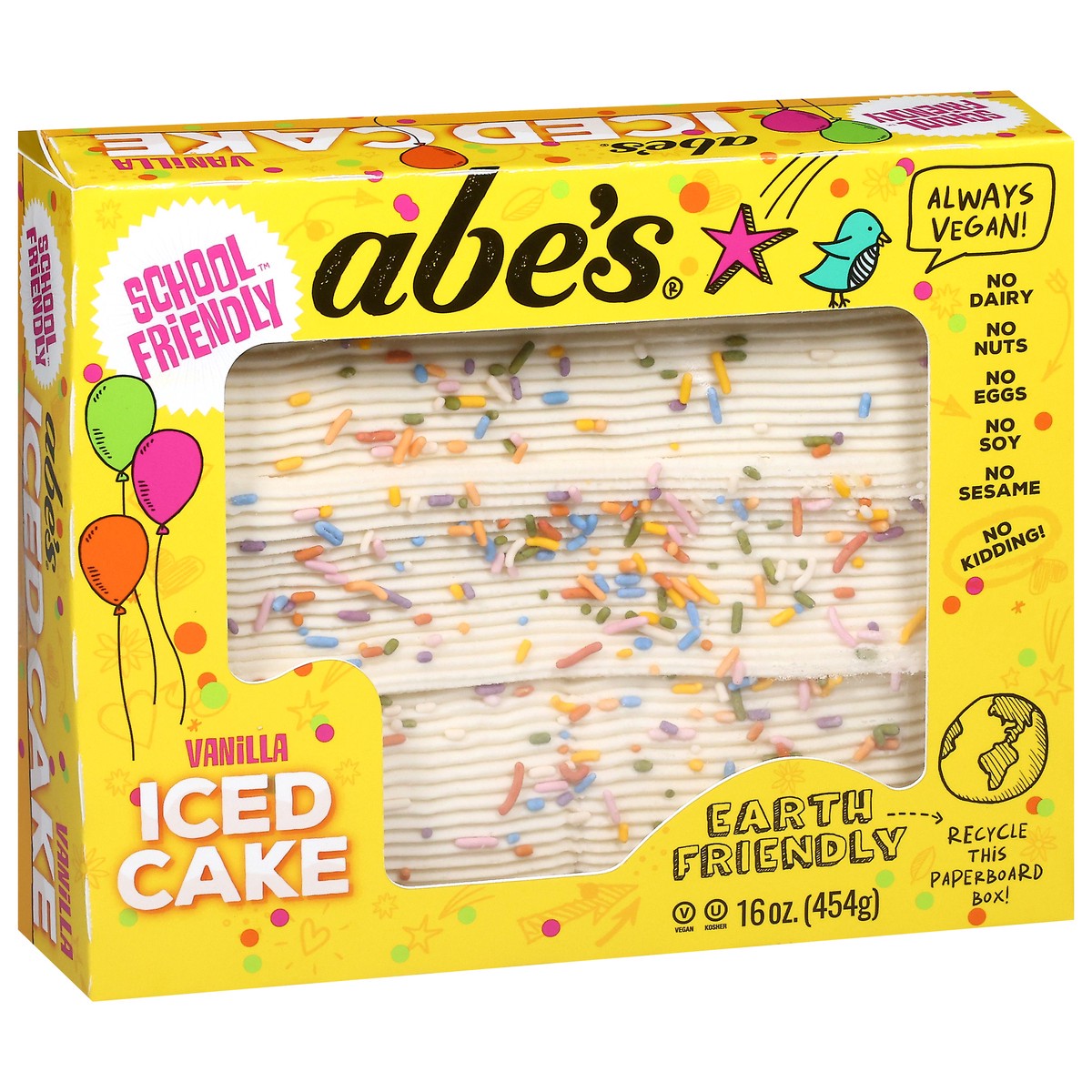 slide 4 of 4, Abe's School Friendly Vanilla Iced Cake 16 oz, 16 oz