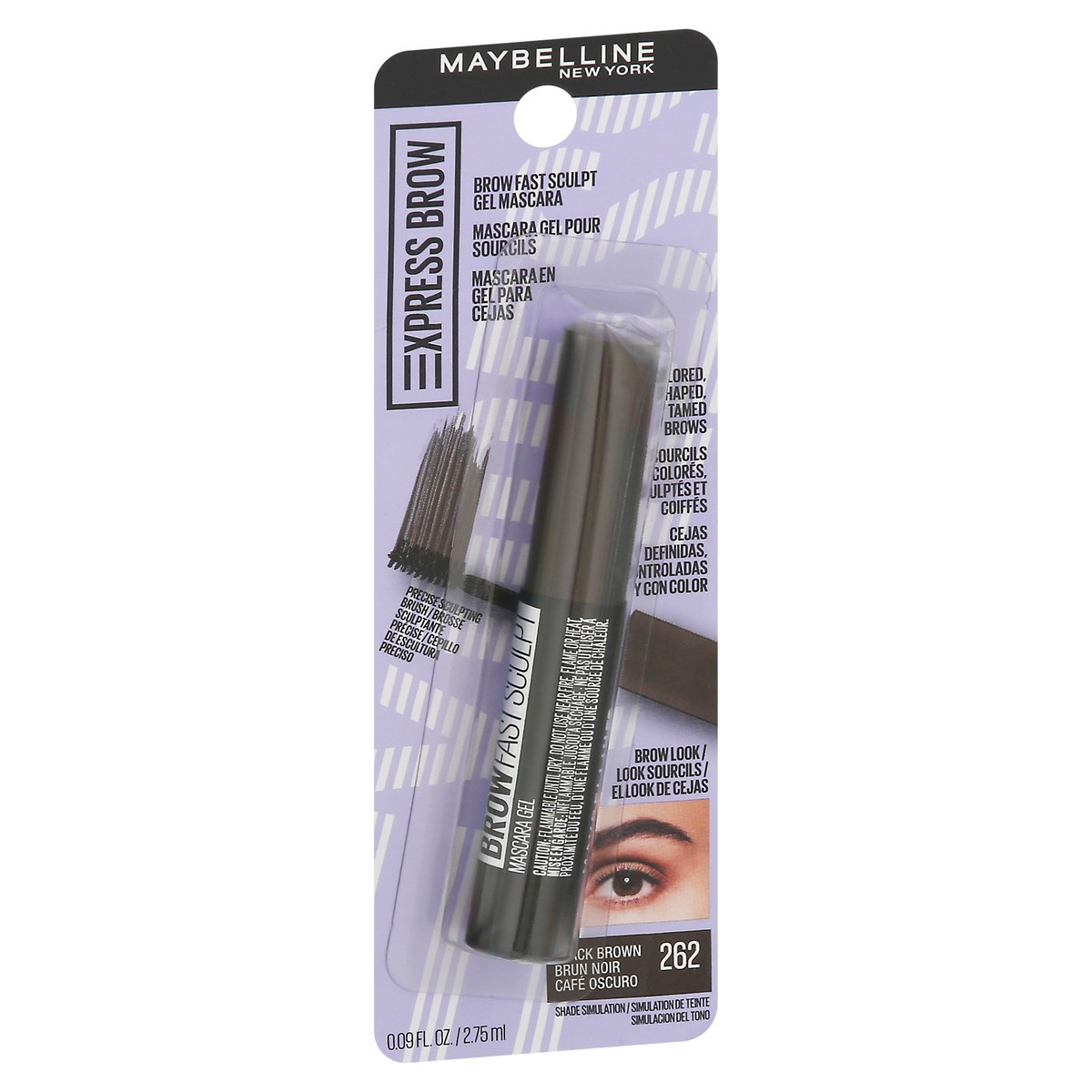 slide 2 of 9, Maybelline Xpress Brow Black Brown 262 Brow Fast Sculpt Gel Mascara 0.09 fl oz, 1 ct