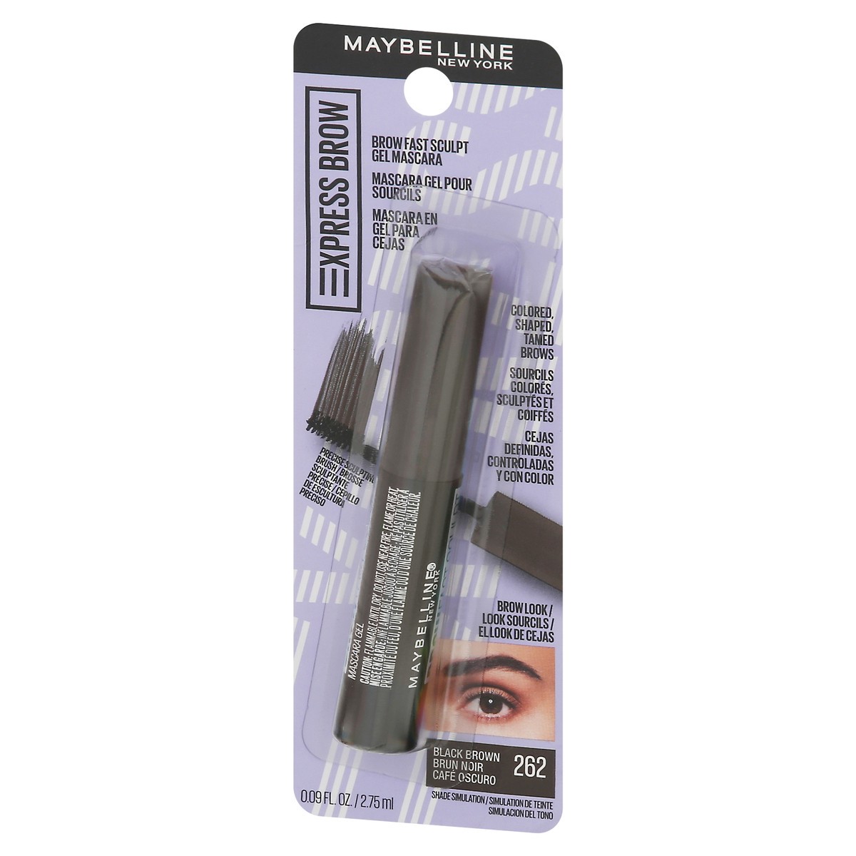 slide 3 of 9, Maybelline Xpress Brow Black Brown 262 Brow Fast Sculpt Gel Mascara 0.09 fl oz, 1 ct