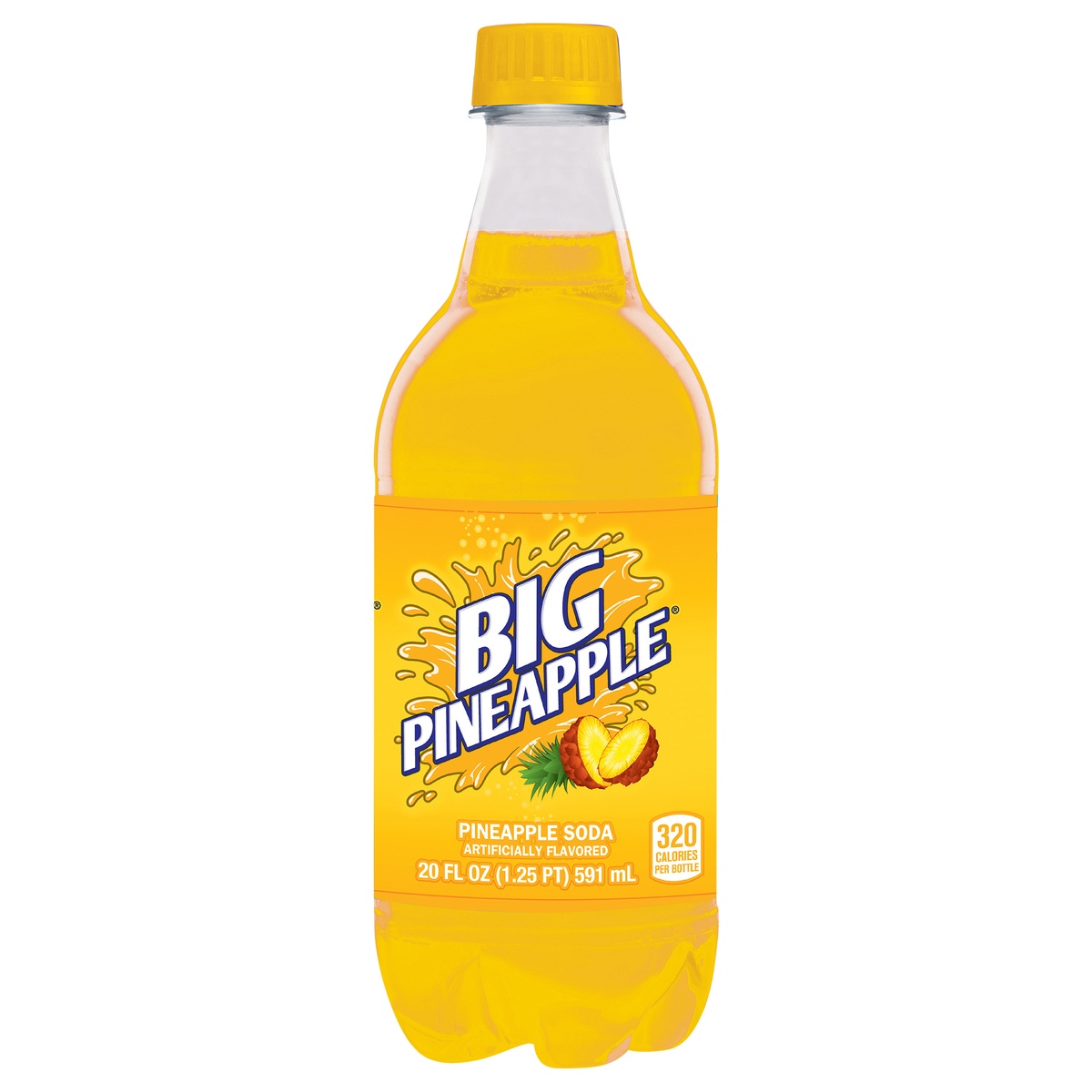 slide 1 of 1, Big Red Big Pineapple Soda bottle, 20 fl oz