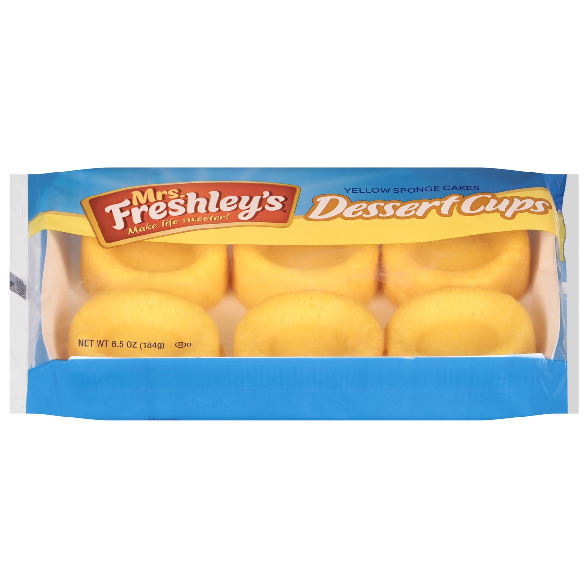 slide 1 of 5, Mrs. Freshley's Yellow Sponge Cakes Dessert Cups 6.5 oz, 6.5 oz