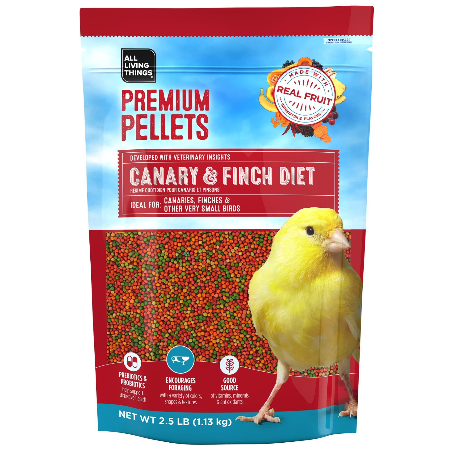 slide 1 of 1, All Living Things Premium Pellets Canary & Finch Diet, 2.5 lb