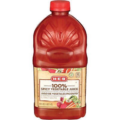 slide 1 of 1, H-E-B Select Ingredients 100% Spicy Vegetable Juice - 46 oz, 46 oz