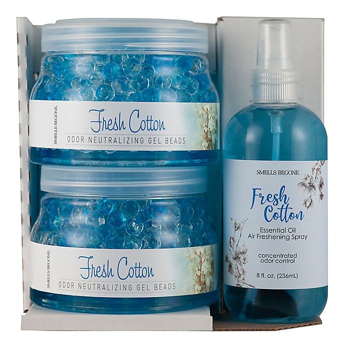 slide 1 of 1, Smells Begone Fresh Cotton Odor Neutralizing Gel Beads with Bonus Spray, 2 ct