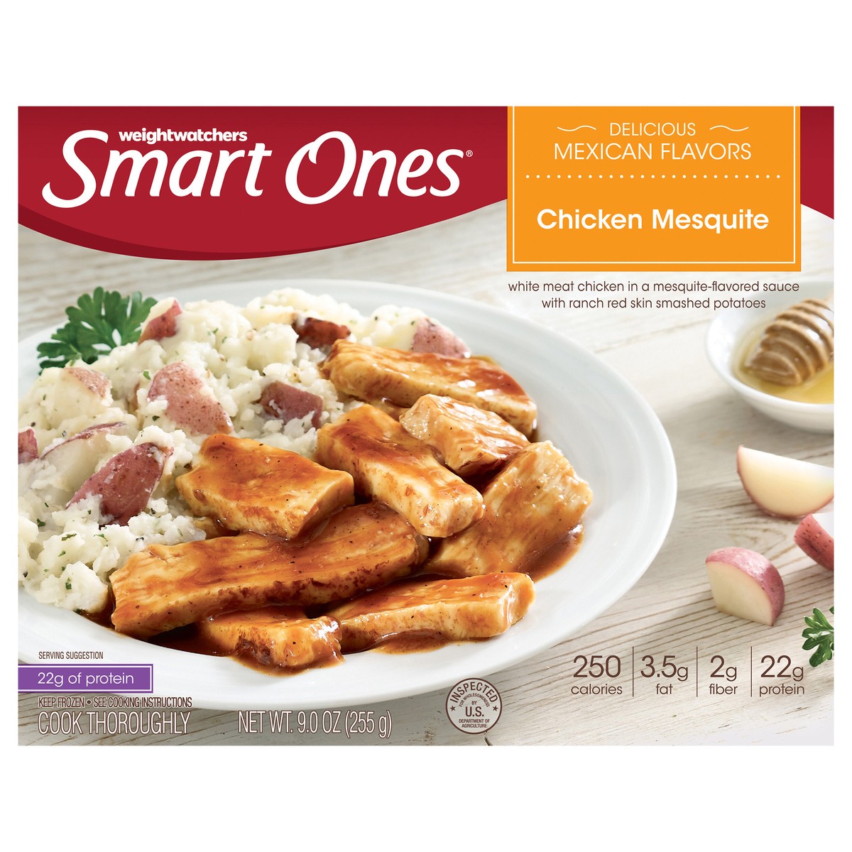 slide 1 of 7, Smart Ones Delicious Mexican Flavors Chicken Mesquite 9 oz. Box, 9 oz