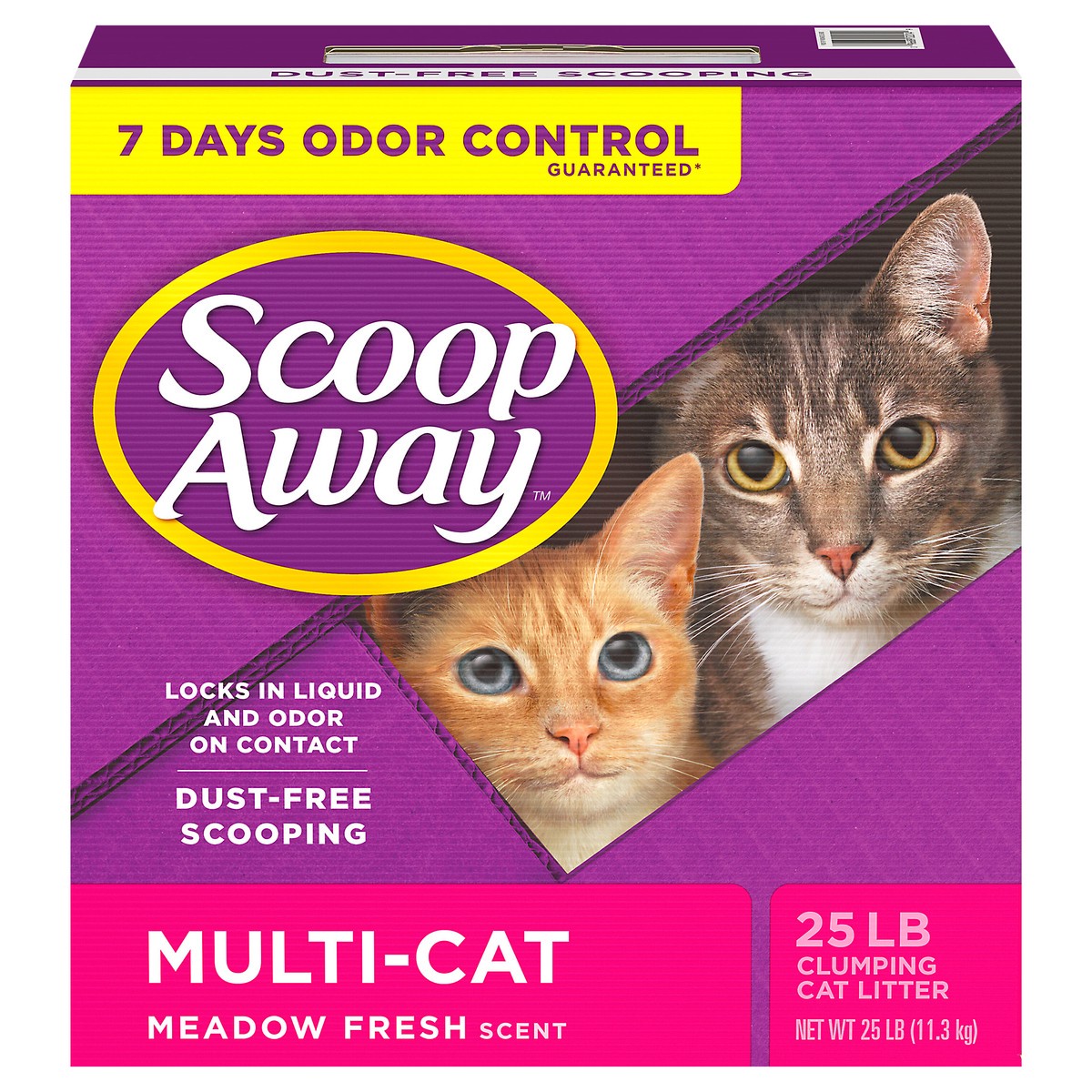 slide 1 of 22, Scoop Away Multi-Cat Clumping Meadow Fresh Scent Cat Litter, 25 lb