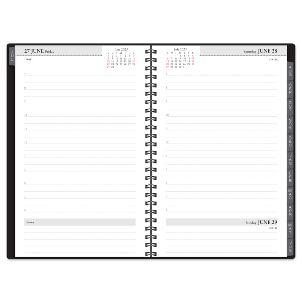 slide 3 of 5, Office Depot 2025-2026 Office Depot® Brand 14-Month Daily Academic Planner, 5"" x 8"", 30% Recycled, Black, July 2025 To August 2026, 1 ct
