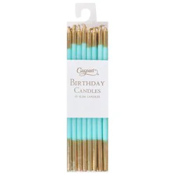 Caspari Slims Robins Egg/Gold Birthday Candles 16 ea