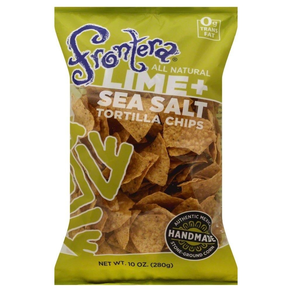 slide 1 of 1, Frontera Lime + Sea Salt Tortilla Chips, 10 oz