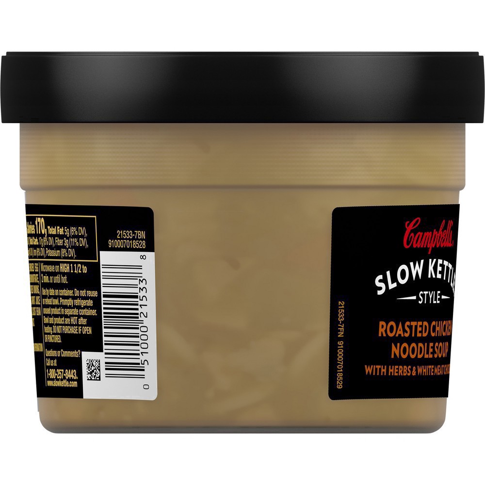 slide 52 of 89, Campbell's Slow Kettle Style Roasted Chicken Noodle With Herbs Soup Microwaveable Bowl, 15.5 oz