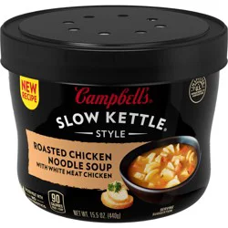 Campbell's Slow Kettle Style Roasted Chicken Noodle Soup With White Meat Chicken, 15.5 oz Bowl