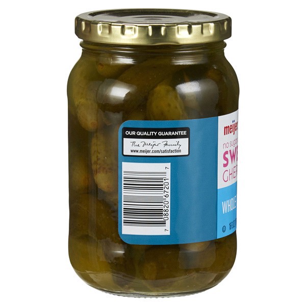 slide 2 of 29, Meijer No Sugar Added Sweet Gherkin Pickles, 16 oz