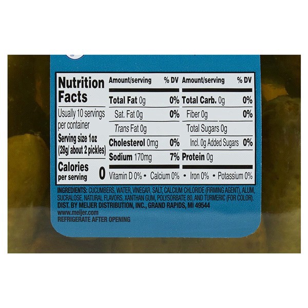 slide 22 of 29, Meijer No Sugar Added Sweet Gherkin Pickles, 16 oz