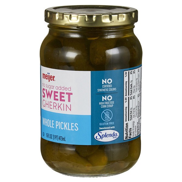 slide 16 of 29, Meijer No Sugar Added Sweet Gherkin Pickles, 16 oz