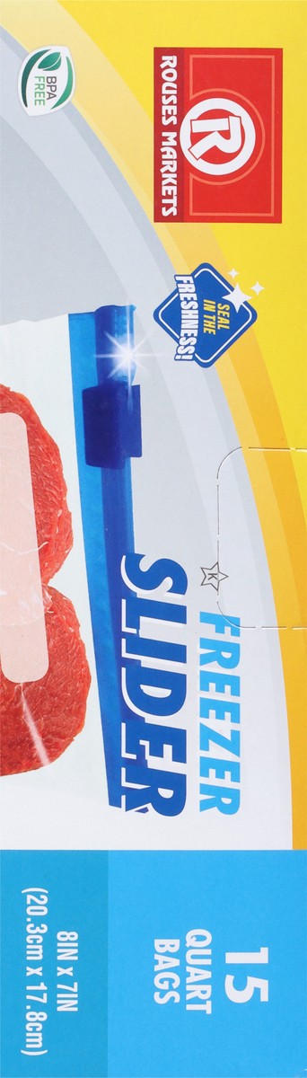 slide 9 of 9, Rouses Markets Quart Slider Freezer Bags 15 ea, 15 ct