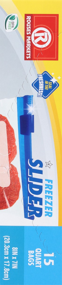 slide 2 of 9, Rouses Markets Quart Slider Freezer Bags 15 ea, 15 ct