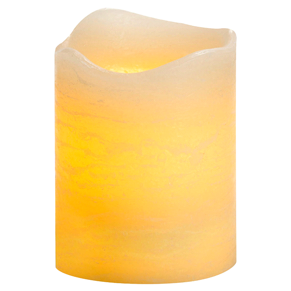 slide 1 of 1, Inglow Flameless Melted Top Rustic Wax Candle, Vanilla, 1 ct