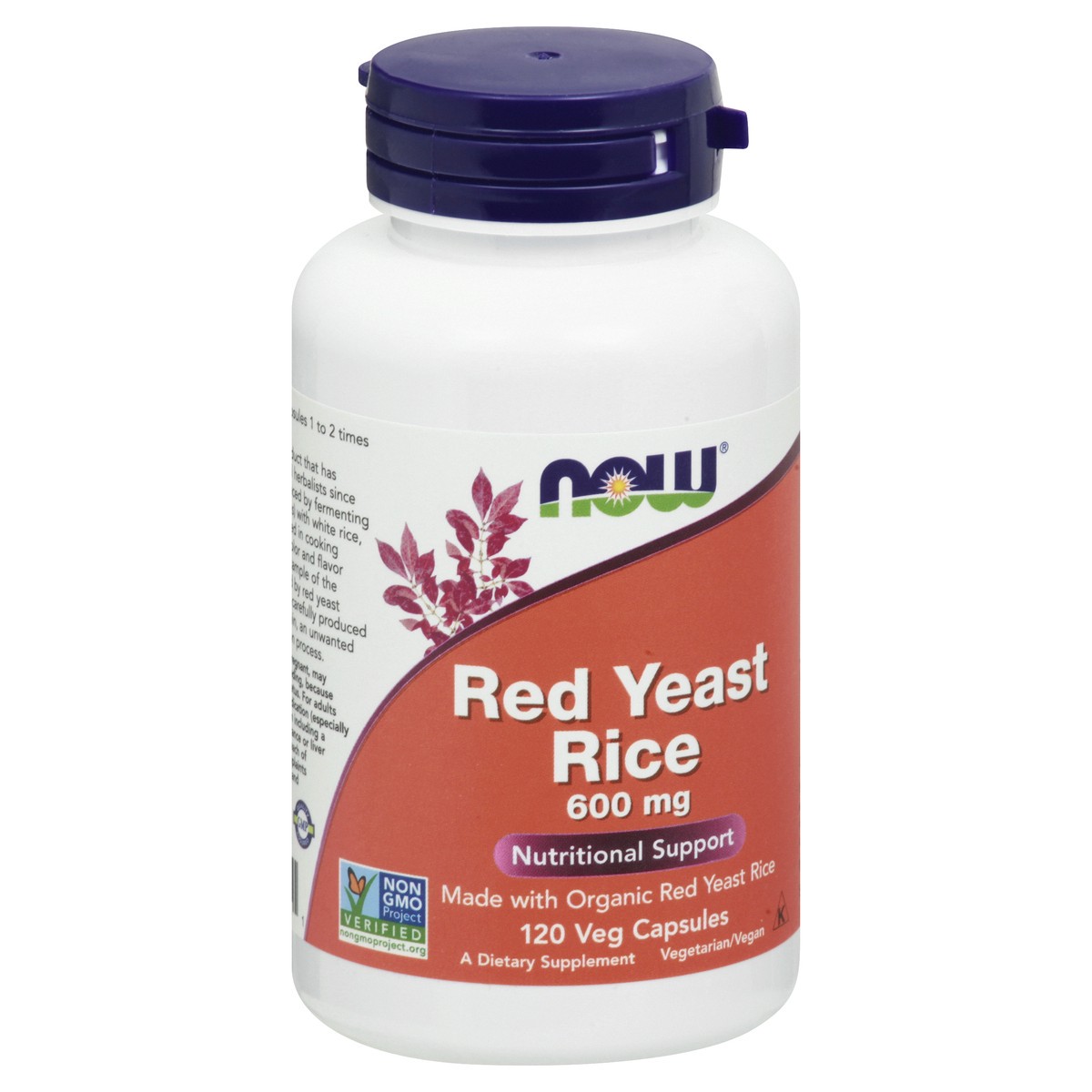 slide 9 of 9, NOW Red Yeast Rice 600 mg - 120 Veg Capsules, 120 ct