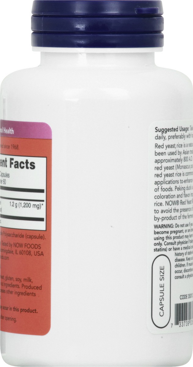 slide 5 of 9, NOW Red Yeast Rice 600 mg - 120 Veg Capsules, 120 ct