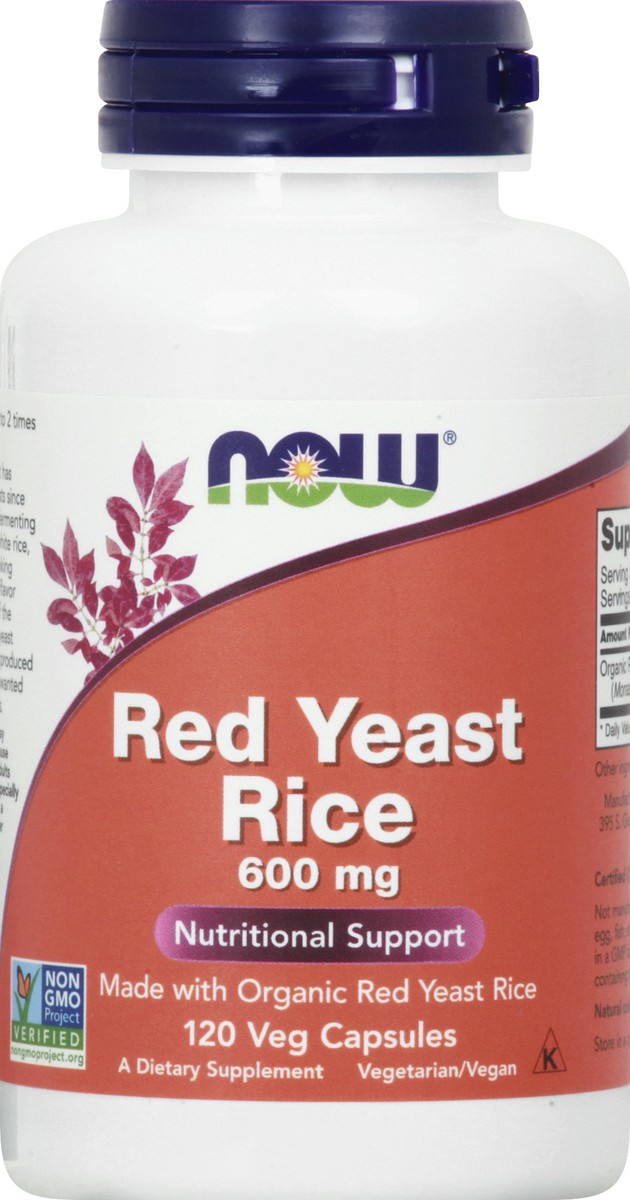 slide 3 of 9, NOW Red Yeast Rice 600 mg - 120 Veg Capsules, 120 ct