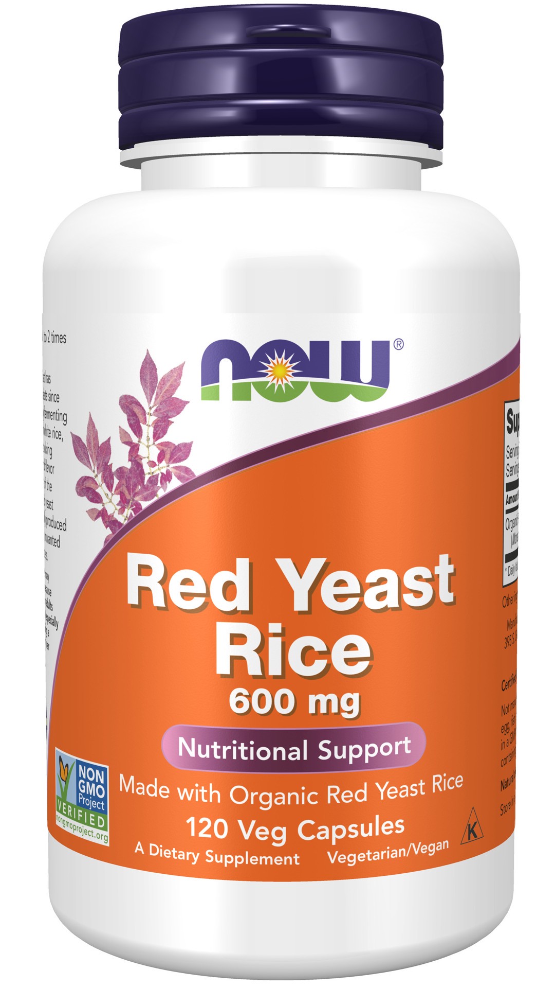 slide 1 of 9, NOW Red Yeast Rice 600 mg - 120 Veg Capsules, 120 ct