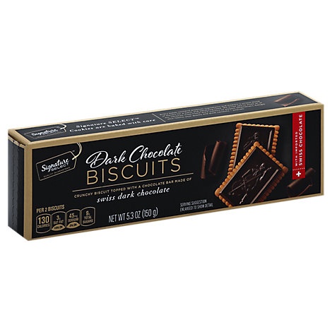 slide 1 of 1, Signature Select Biscuits Dark Chocolate, 5.3 oz