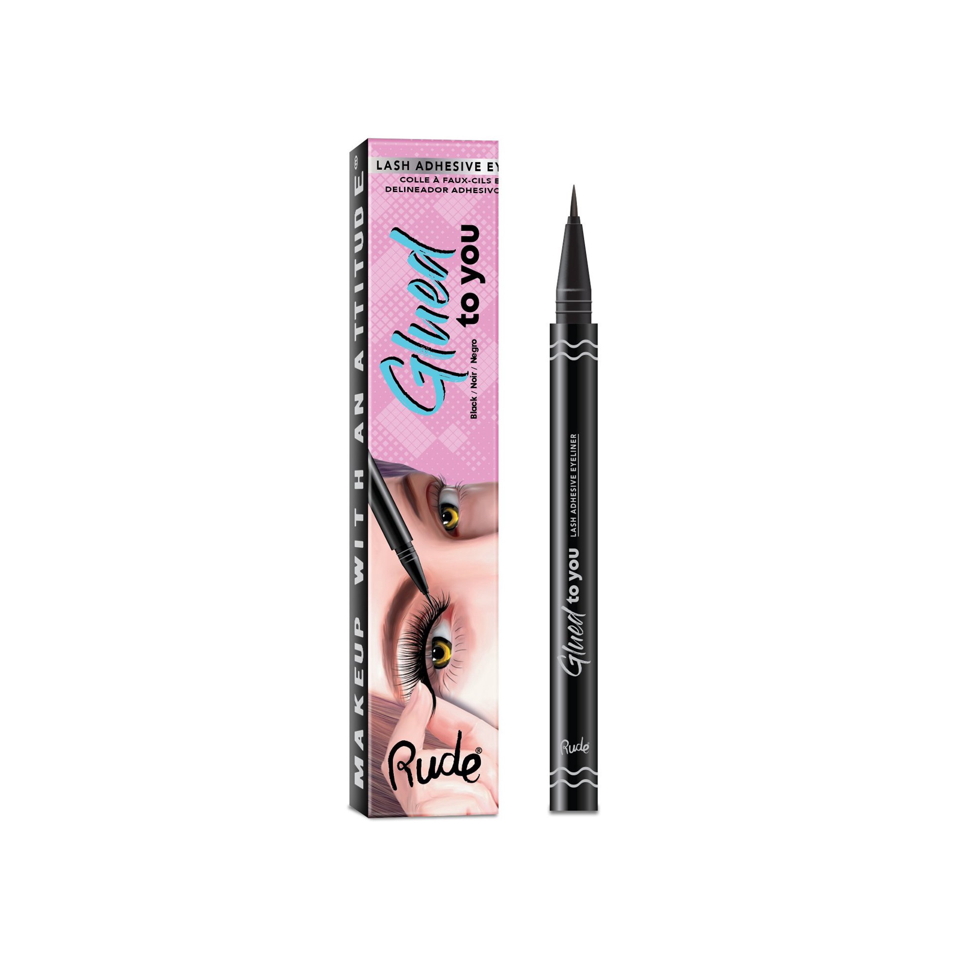 slide 1 of 1, Rude Cosmetics Glued To You Lash Adhesive Liner - Black, 1 ct