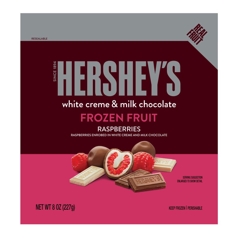 slide 1 of 2, Hershey's White Crème & Milk Chocolate Raspberries Frozen Fruit - 8 oz, 8 oz