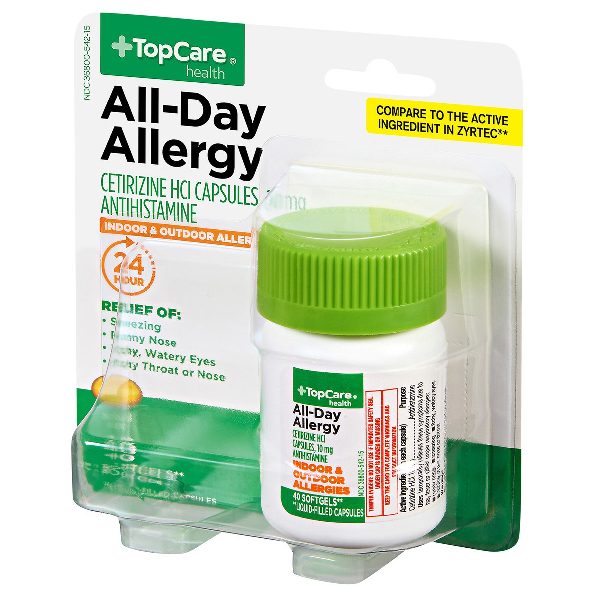 slide 3 of 4, TopCare Health 10 mg All-Day Allergy 40 Softgels, 40 ct