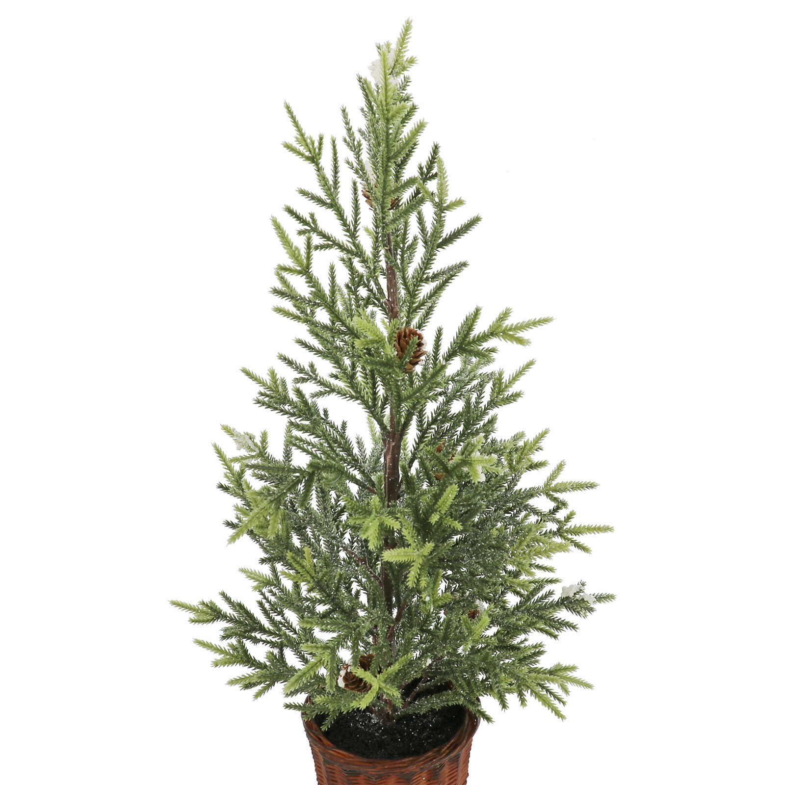 slide 2 of 2, 22" Unlit Snowy Pine & Pinecone Artificial Christmas Tree In Basket By Ashland, 22 in