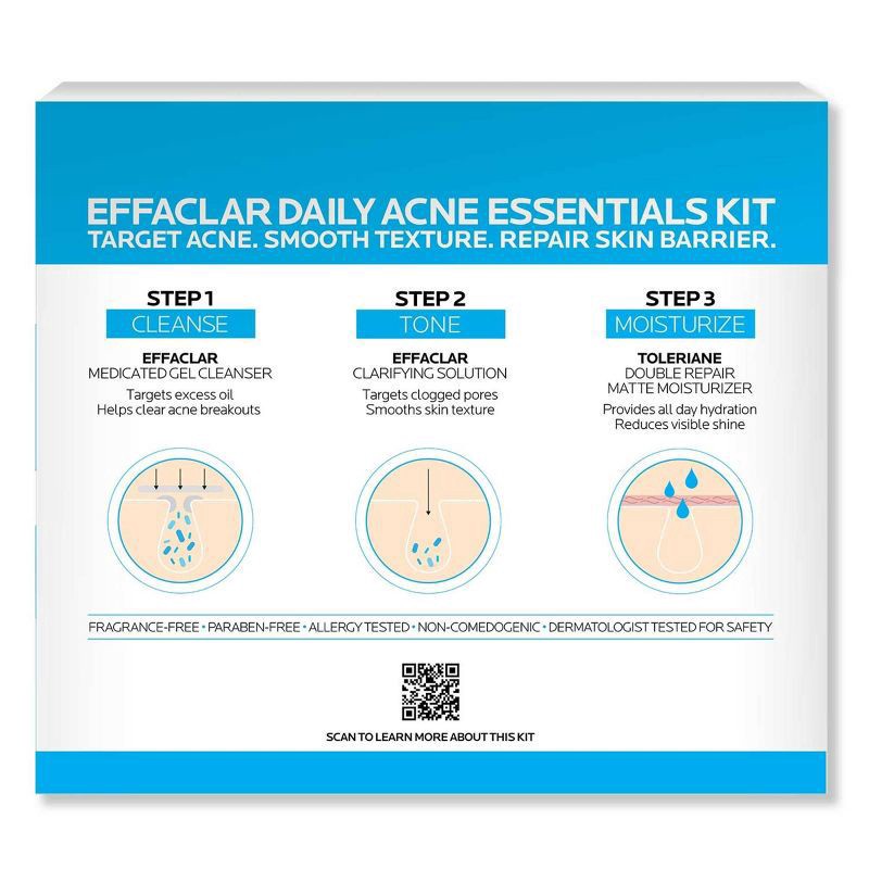 slide 6 of 9, LA ROCHE - POSAY La Roche-Posay Daily Acne Kit Effaclar/toleriane, 1 ct