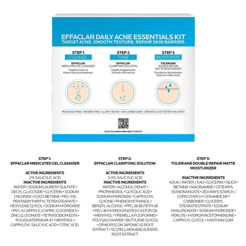slide 9 of 9, LA ROCHE - POSAY La Roche-Posay Daily Acne Kit Effaclar/toleriane, 1 ct