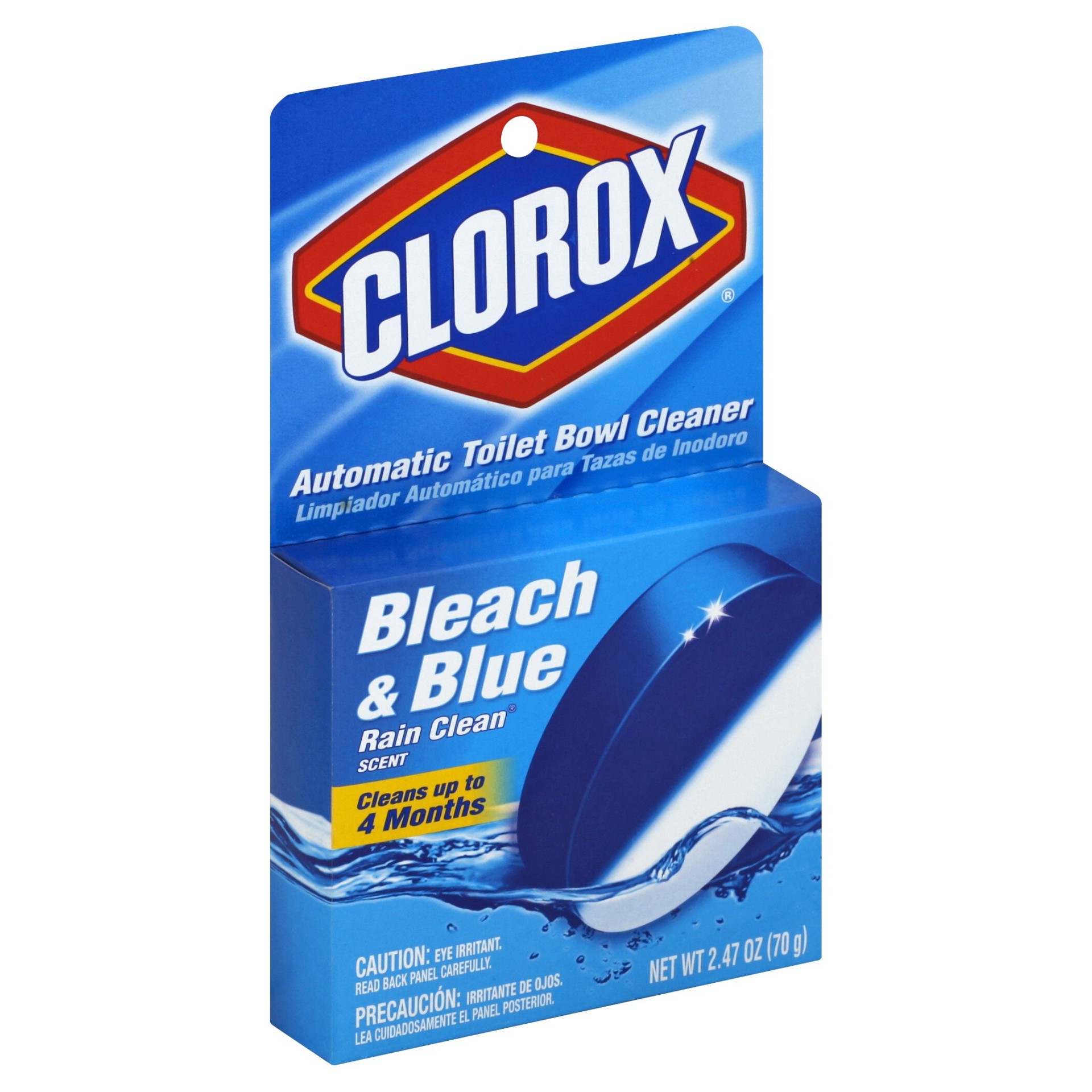 slide 1 of 4, Clorox™ Ultra Clean Toilet Tablets Bleach & Blue, Rain Clean Scent – 2.47 Ounces, 1 Count, 2.47 oz