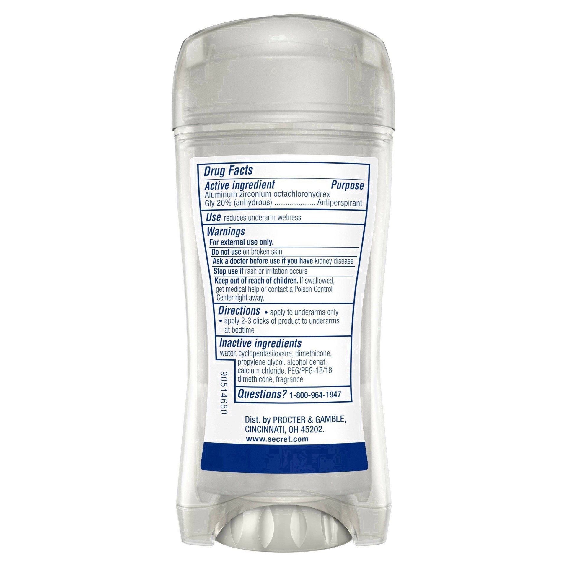 slide 20 of 110, Secret Clinical Strength Clear Gel Antiperspirant and Deodorant for Women, Completely Clean, 2.6 oz, 2.6 oz