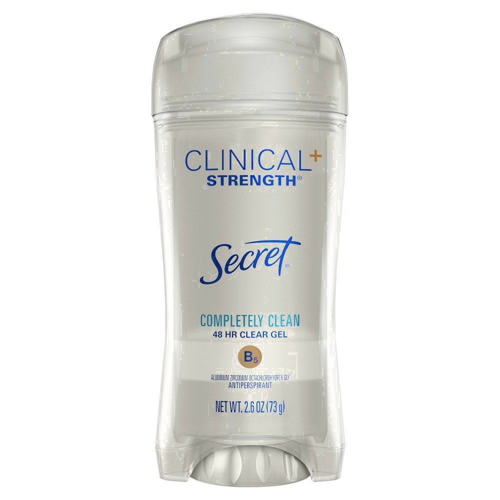 slide 71 of 110, Secret Clinical Strength Clear Gel Antiperspirant and Deodorant for Women, Completely Clean, 2.6 oz, 2.6 oz
