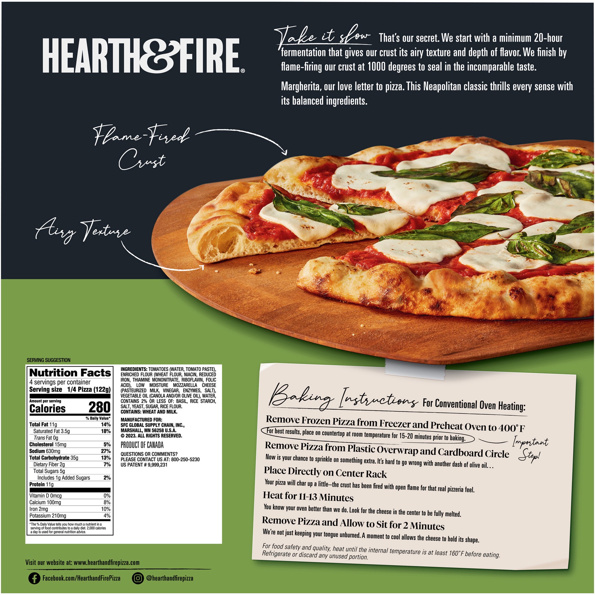 slide 5 of 5, Hearth & Fire The Margherita Flame Fired Crust Frozen Pizza, 17.2 oz