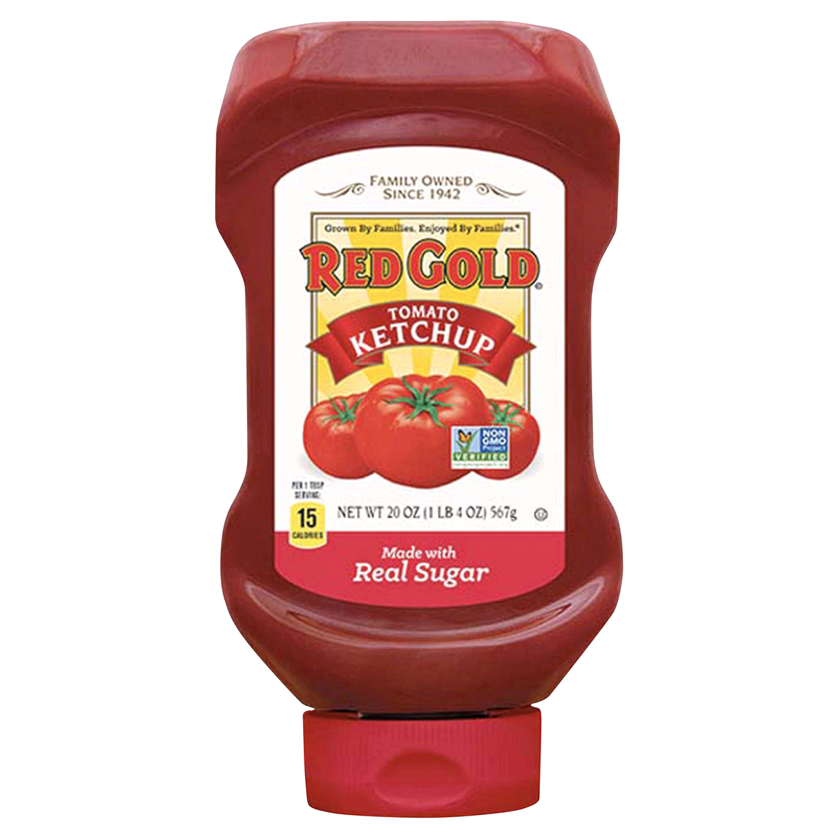 slide 1 of 2, Red Gold Tomato Ketchup Sugar, 20 oz