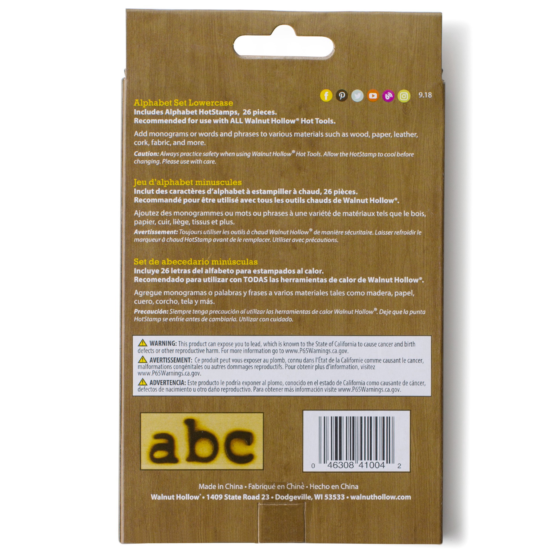 slide 4 of 5, Walnut Hollow Hot Stamps Lowercase Alphabet Set, 1 ct